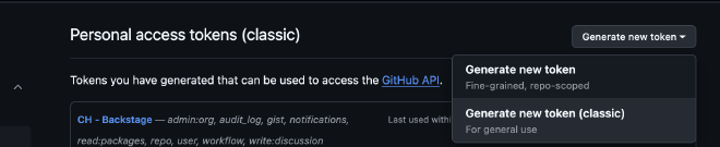 GHPersonal Access Token