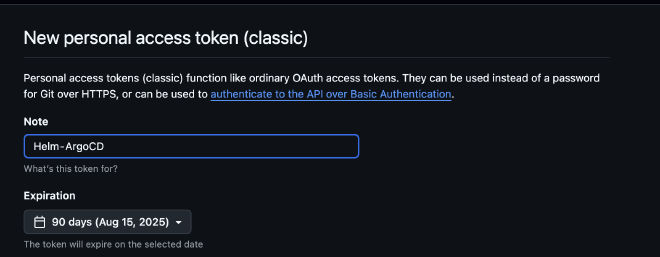 GH Personal Access Token Creation - 1