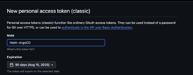 GH Personal Access Token Creation - 1
