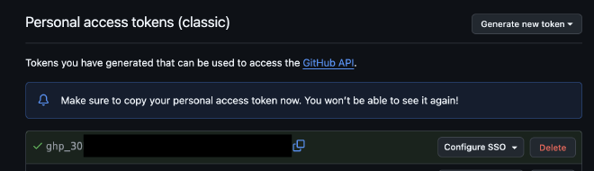 GH Personal Access Token Creation - 2