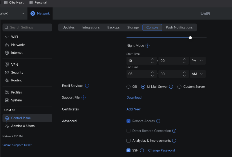 SSH Checkbox
