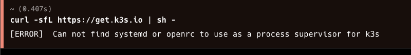 k3s error install