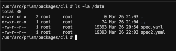 Files inside pod